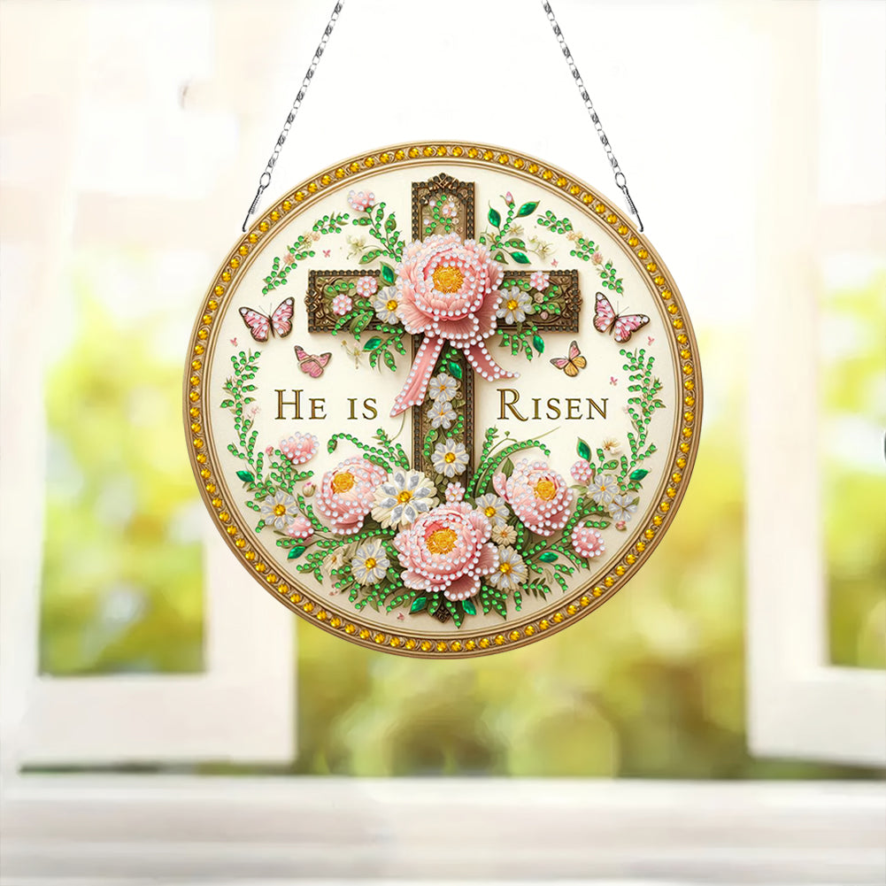 Sunflower DIY Diamond Art Pendant Kit Diamond Painting Door Sign for Wall Window