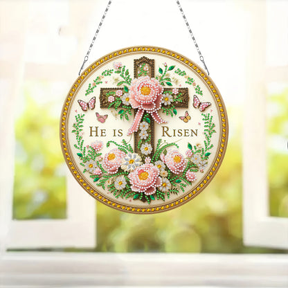 Sunflower DIY Diamond Art Pendant Kit Diamond Painting Door Sign for Wall Window