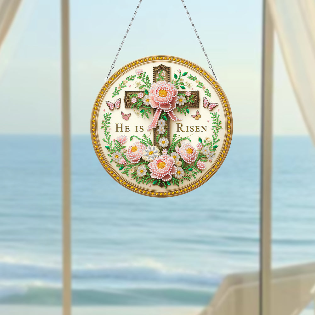 Sunflower DIY Diamond Art Pendant Kit Diamond Painting Door Sign for Wall Window