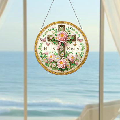 Sunflower DIY Diamond Art Pendant Kit Diamond Painting Door Sign for Wall Window