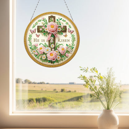 Sunflower DIY Diamond Art Pendant Kit Diamond Painting Door Sign for Wall Window