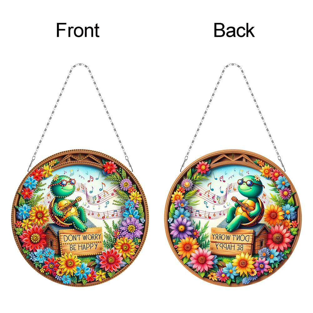 Sunflower DIY Diamond Art Pendant Kit Diamond Painting Door Sign for Wall Window