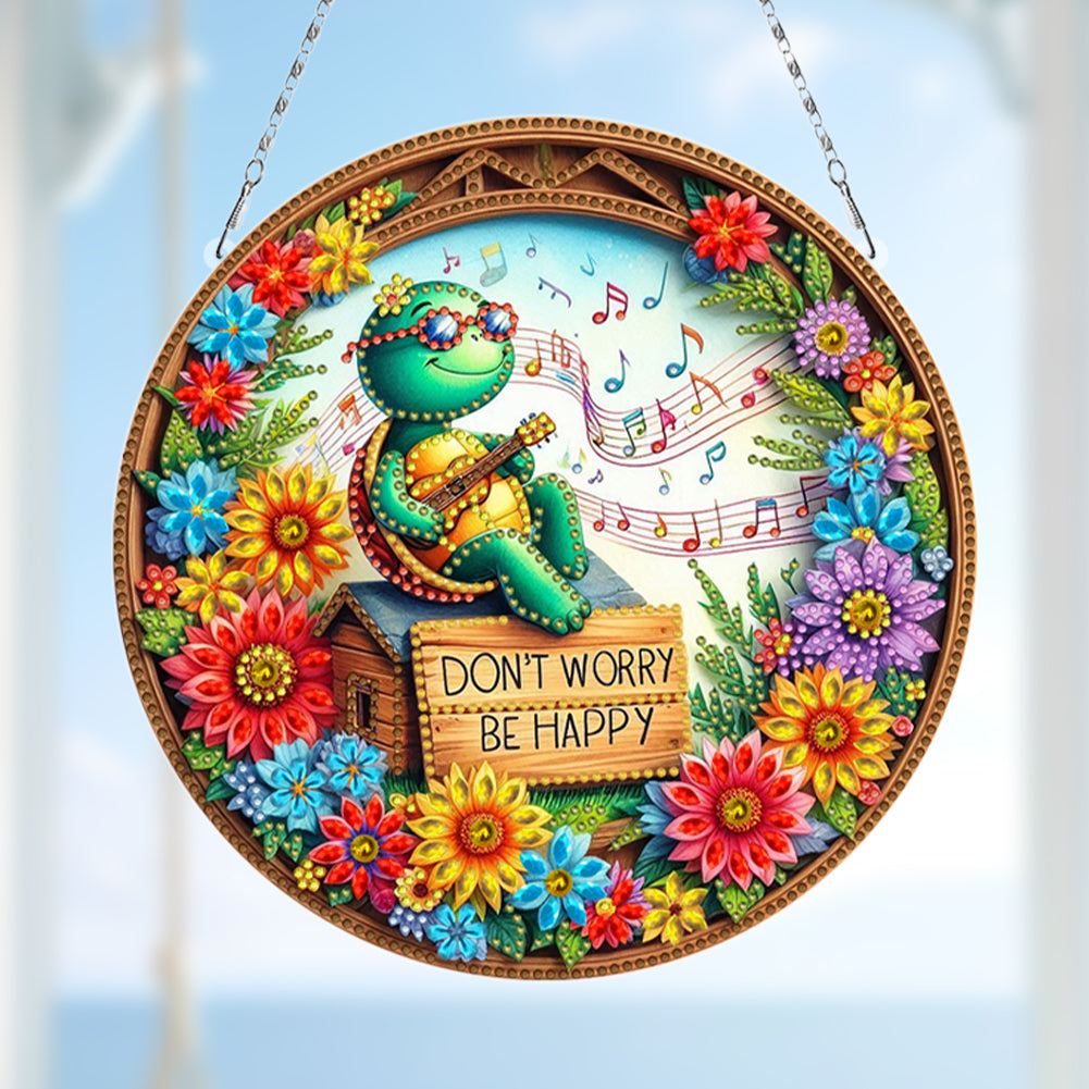 Sunflower DIY Diamond Art Pendant Kit Diamond Painting Door Sign for Wall Window