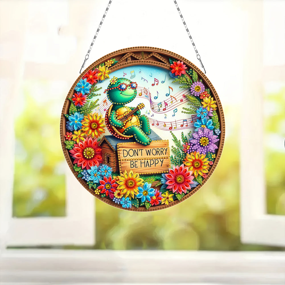 Sunflower DIY Diamond Art Pendant Kit Diamond Painting Door Sign for Wall Window