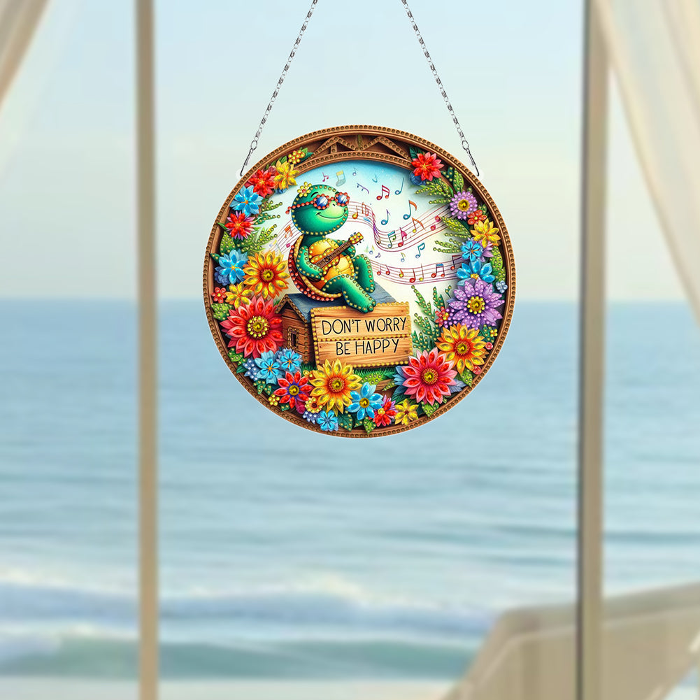 Sunflower DIY Diamond Art Pendant Kit Diamond Painting Door Sign for Wall Window