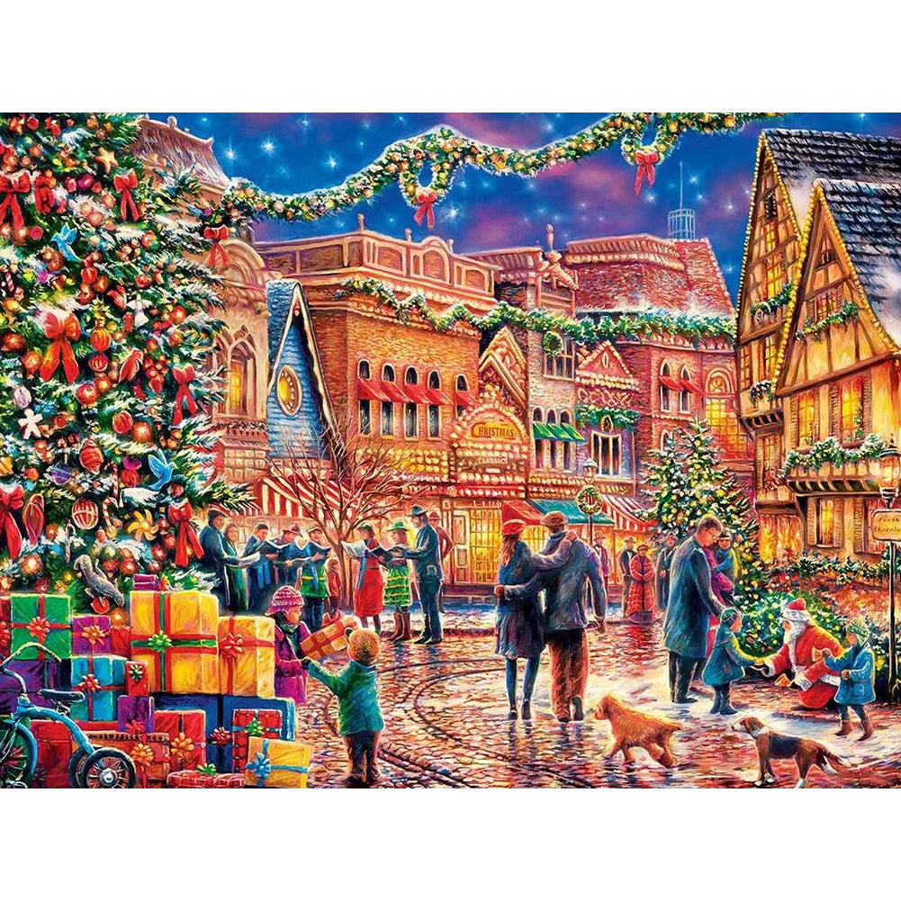 Busy Street Scene - Full Round Drill Diamond Painting 40*30CM