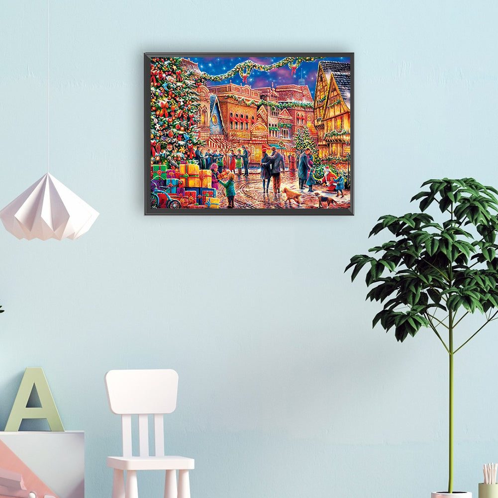 Busy Street Scene - Full Round Drill Diamond Painting 40*30CM