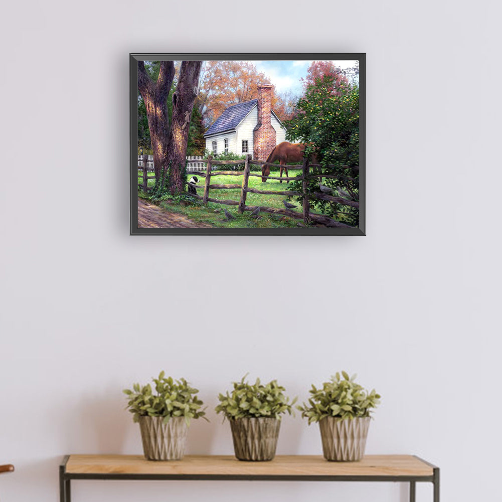 House - Full Round Drill Diamond Painting 40*30CM