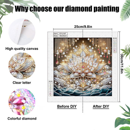 Lotus - Special Shaped Drill Diamond Painting 30*30CM
