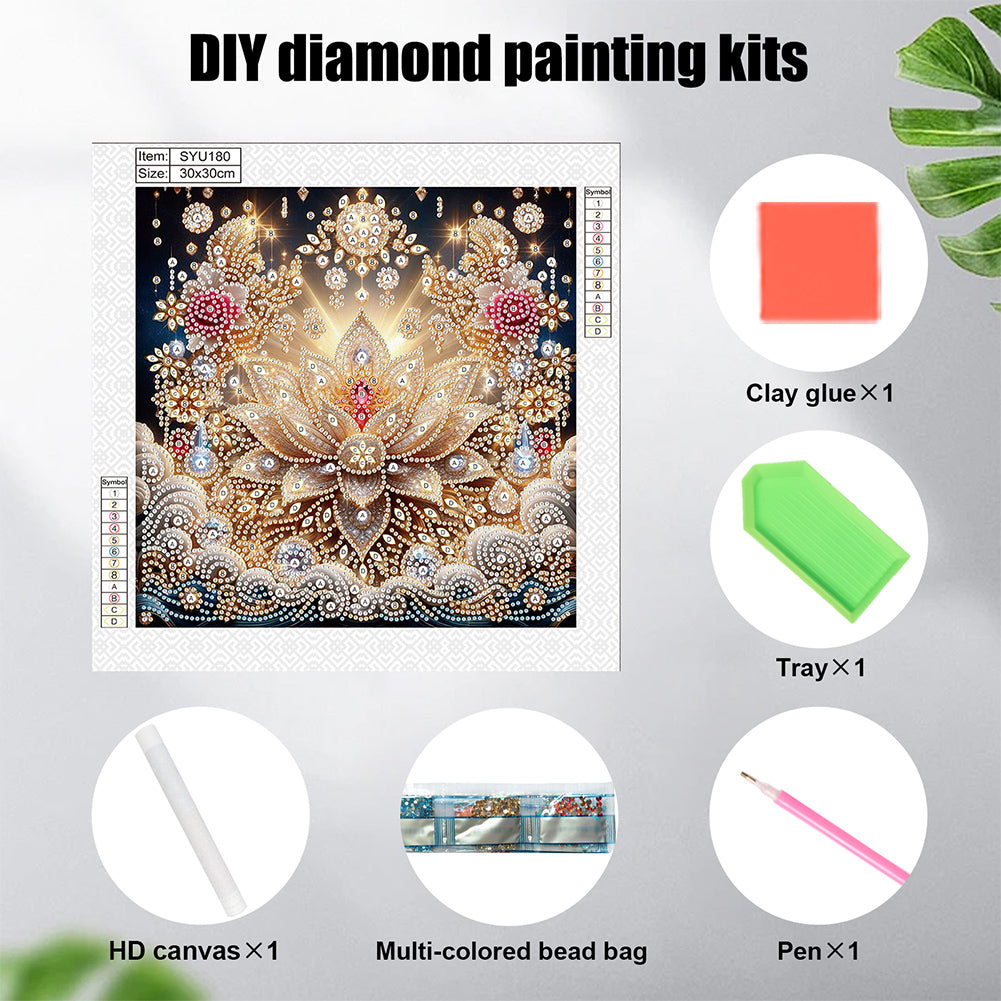 Lotus - Special Shaped Drill Diamond Painting 30*30CM