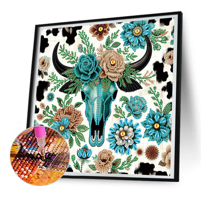 Indian Cow Skull - Special Shaped Drill Diamond Painting 30*30CM