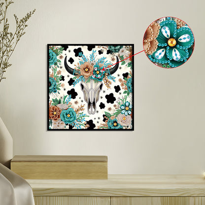 Indian Cow Skull - Special Shaped Drill Diamond Painting 30*30CM