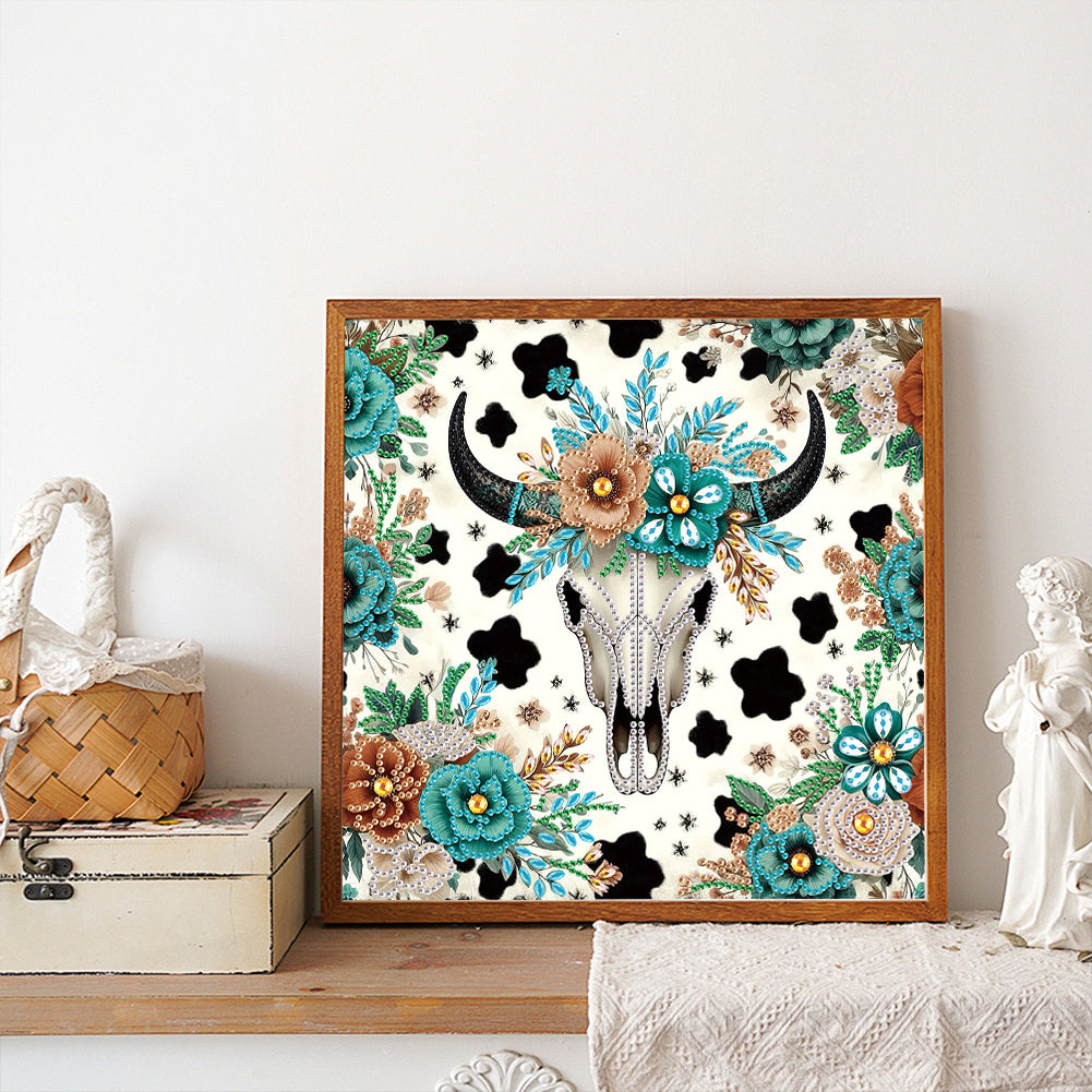 Indian Cow Skull - Special Shaped Drill Diamond Painting 30*30CM