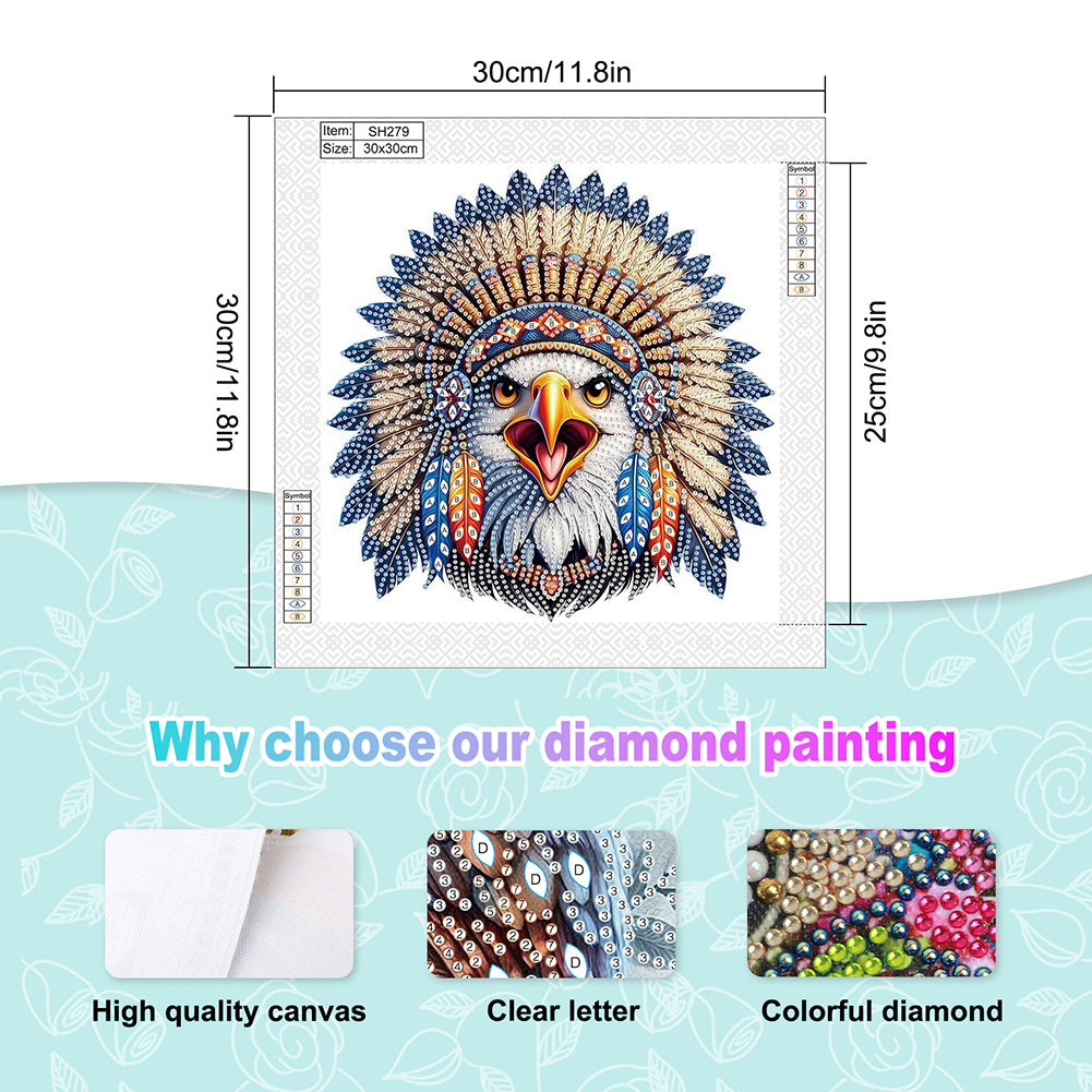 Indian Eagle - Special Shaped Drill Diamond Painting 30*30CM