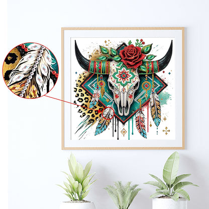 Indian Cow Skull - Special Shaped Drill Diamond Painting 30*30CM