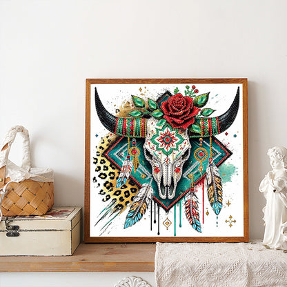Indian Cow Skull - Special Shaped Drill Diamond Painting 30*30CM