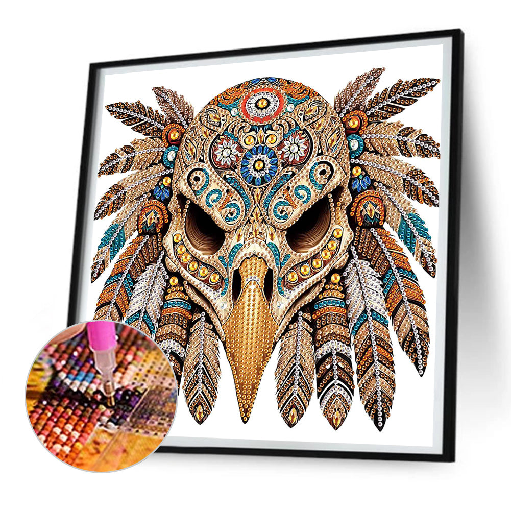 Indian Eagle Skull - Special Shaped Drill Diamond Painting 30*30CM