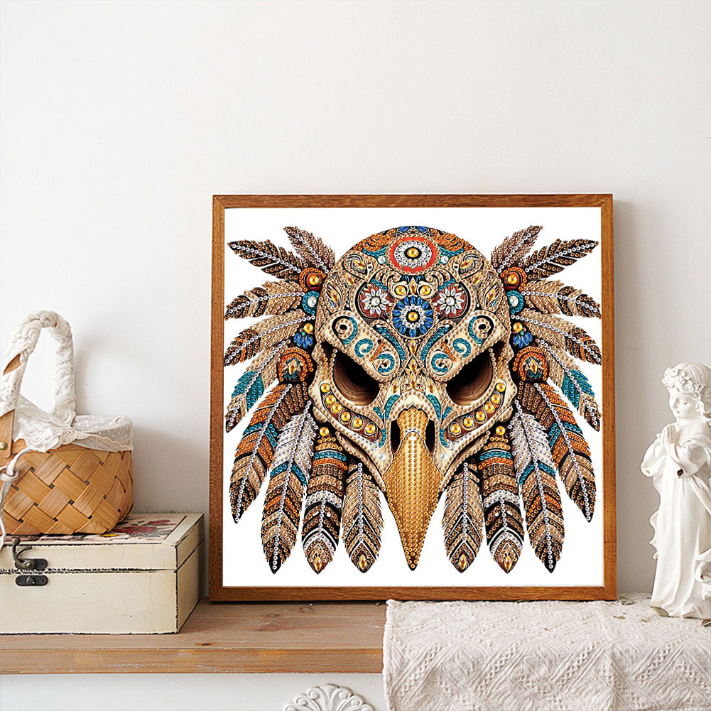 Indian Eagle Skull - Special Shaped Drill Diamond Painting 30*30CM