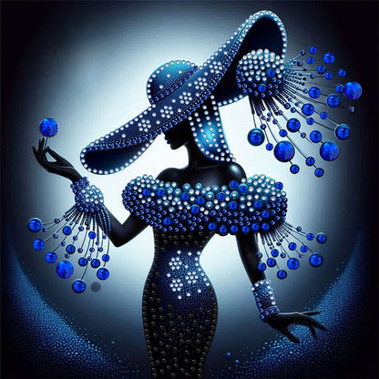 Lady In Elegant Hat - Special Shaped Drill Diamond Painting 30*30CM