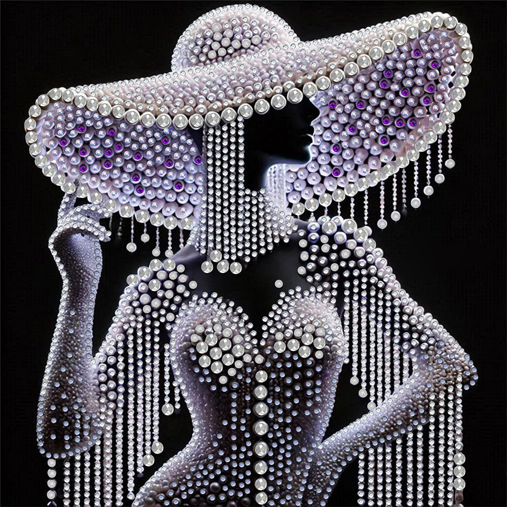 Ady In Elegant Hat - Special Shaped Drill Diamond Painting 30*30CM