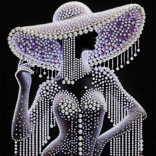 Ady In Elegant Hat - Special Shaped Drill Diamond Painting 30*30CM