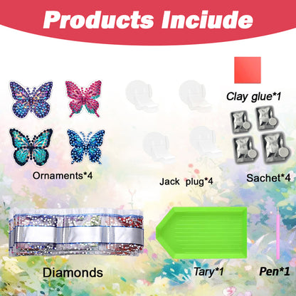 4pc Flower Animal DIY Diamond Painting Car Air Vent Clip Air Freshener for Adult
