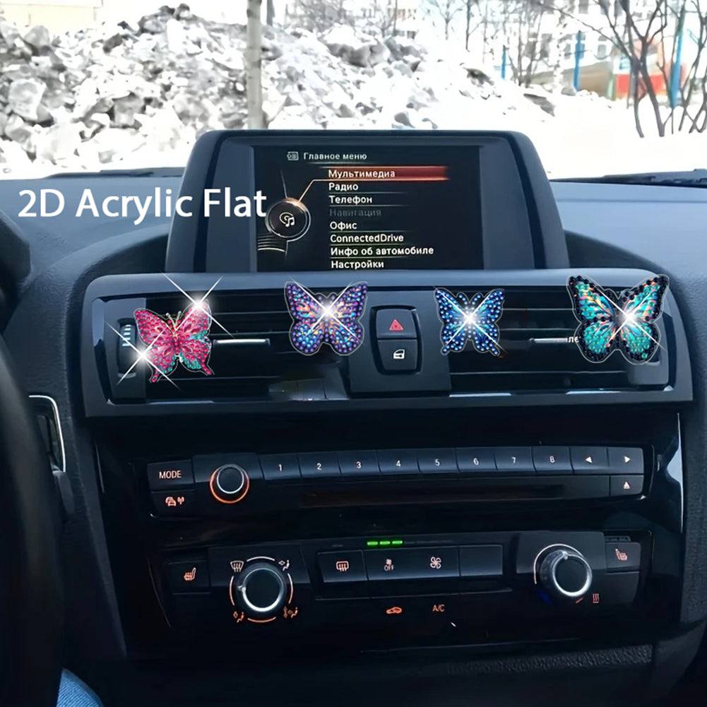4pc Flower Animal DIY Diamond Painting Car Air Vent Clip Air Freshener for Adult
