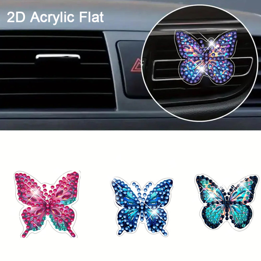 4pc Flower Animal DIY Diamond Painting Car Air Vent Clip Air Freshener for Adult