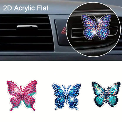 4pc Flower Animal DIY Diamond Painting Car Air Vent Clip Air Freshener for Adult