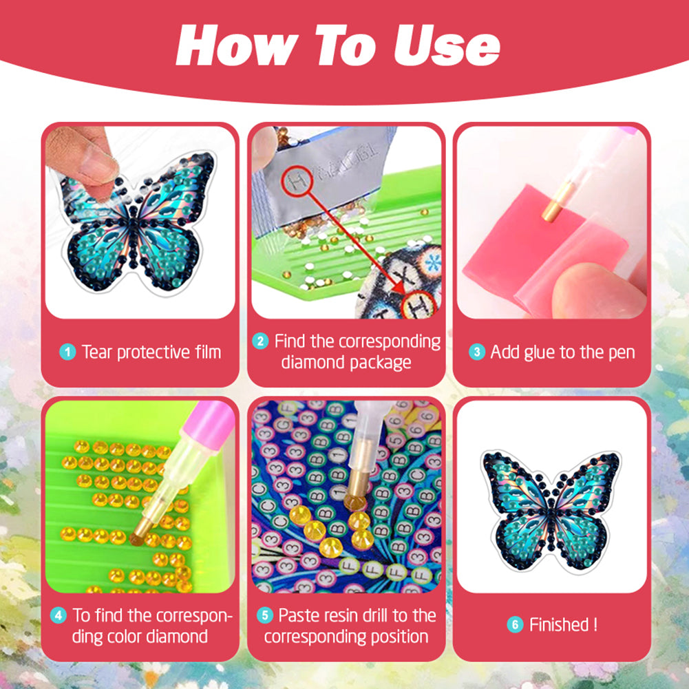 4pc Flower Animal DIY Diamond Painting Car Air Vent Clip Air Freshener for Adult