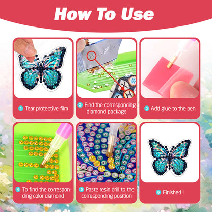 4pc Flower Animal DIY Diamond Painting Car Air Vent Clip Air Freshener for Adult