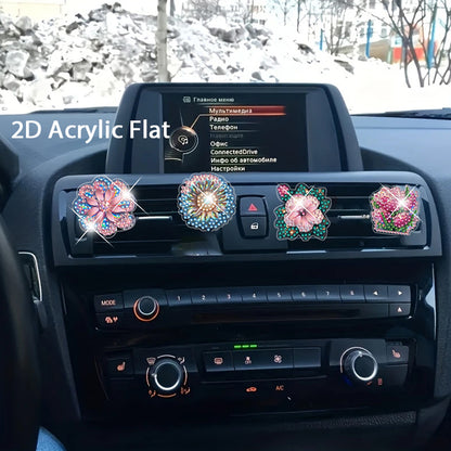 4pc Flower Animal DIY Diamond Painting Car Air Vent Clip Air Freshener for Adult