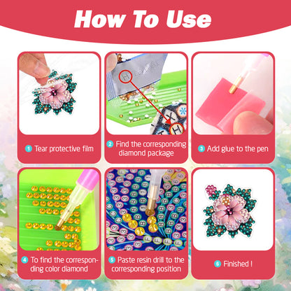 4pc Flower Animal DIY Diamond Painting Car Air Vent Clip Air Freshener for Adult