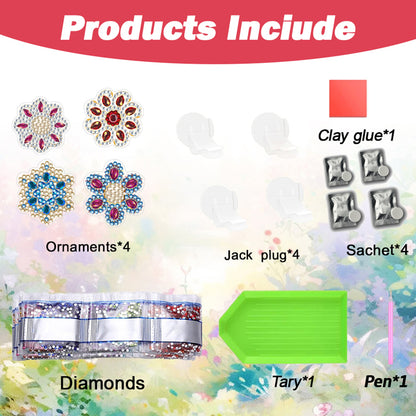 4pc Flower Animal DIY Diamond Painting Car Air Vent Clip Air Freshener for Adult