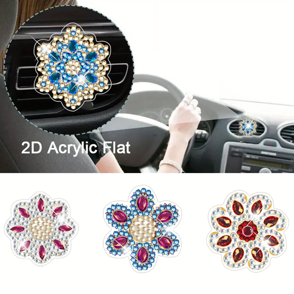 4pc Flower Animal DIY Diamond Painting Car Air Vent Clip Air Freshener for Adult