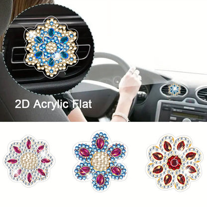 4pc Flower Animal DIY Diamond Painting Car Air Vent Clip Air Freshener for Adult