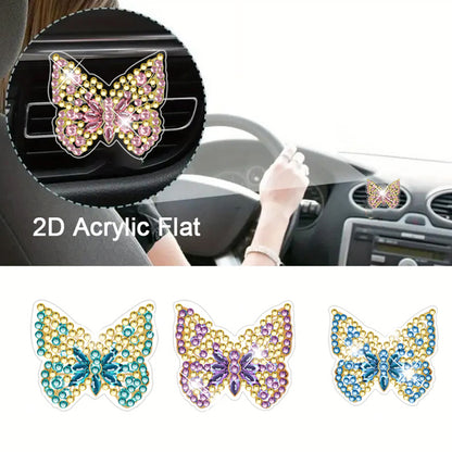4pc Flower Animal DIY Diamond Painting Car Air Vent Clip Air Freshener for Adult