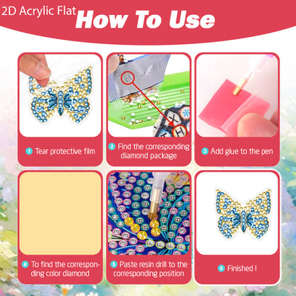4pc Flower Animal DIY Diamond Painting Car Air Vent Clip Air Freshener for Adult