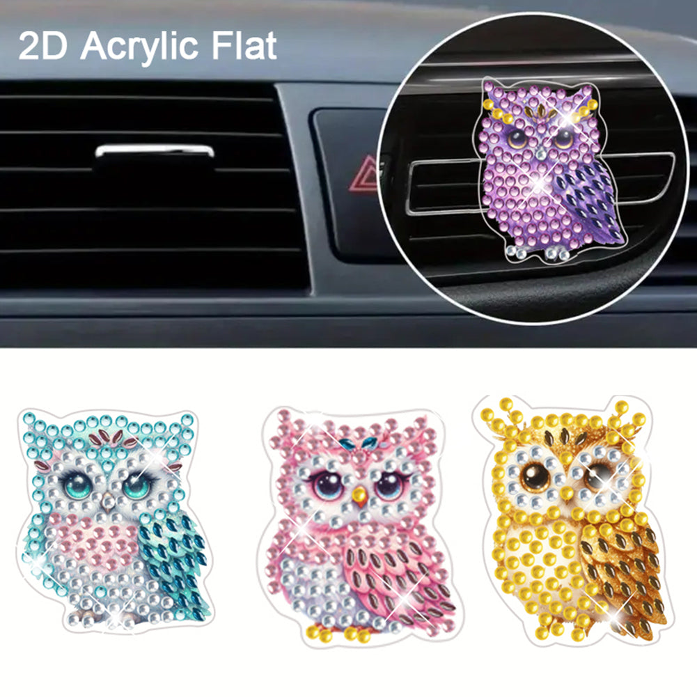 4pc Flower Animal DIY Diamond Painting Car Air Vent Clip Air Freshener for Adult
