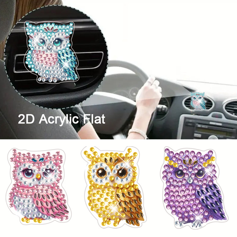 4pc Flower Animal DIY Diamond Painting Car Air Vent Clip Air Freshener for Adult
