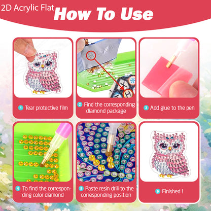 4pc Flower Animal DIY Diamond Painting Car Air Vent Clip Air Freshener for Adult