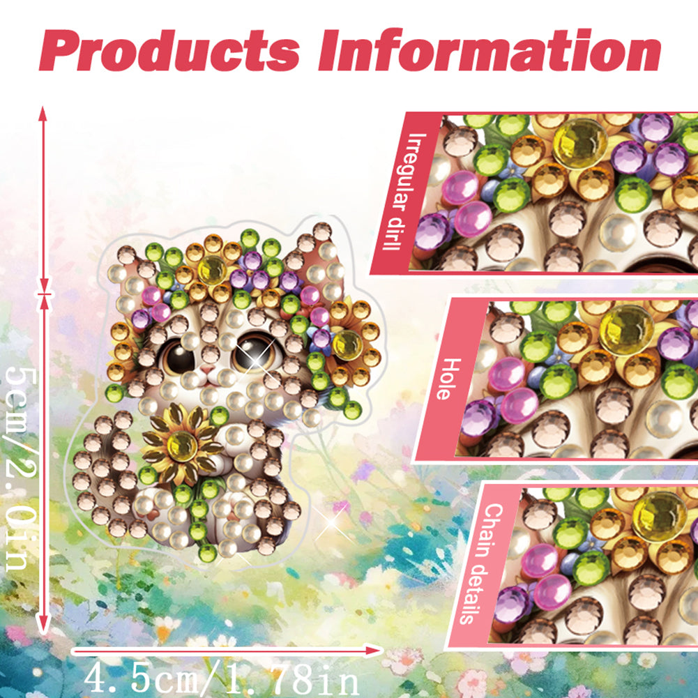 4pc Flower Animal DIY Diamond Painting Car Air Vent Clip Air Freshener for Adult