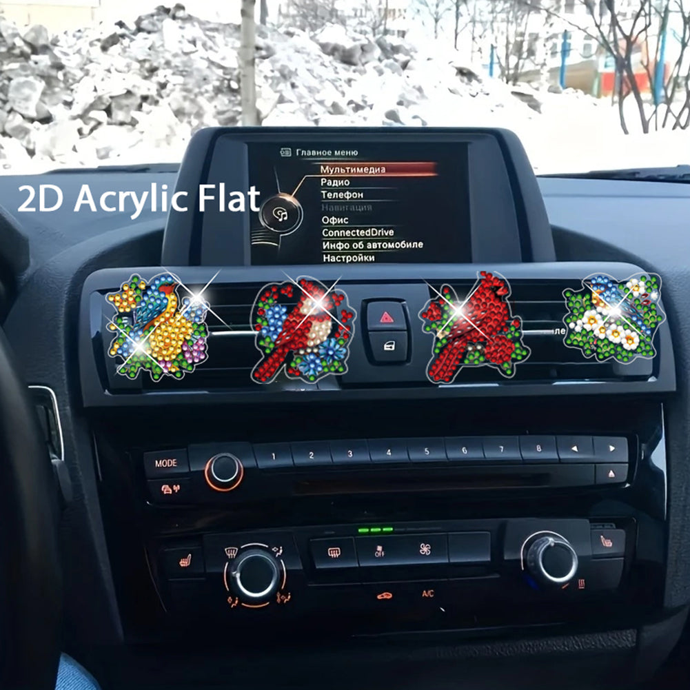 4pc Flower Animal DIY Diamond Painting Car Air Vent Clip Air Freshener for Adult