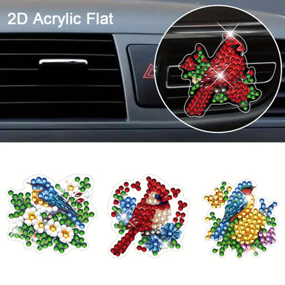4pc Flower Animal DIY Diamond Painting Car Air Vent Clip Air Freshener for Adult