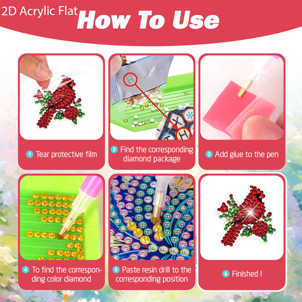 4pc Flower Animal DIY Diamond Painting Car Air Vent Clip Air Freshener for Adult
