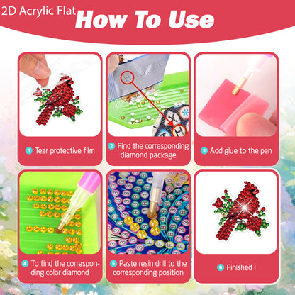 4pc Flower Animal DIY Diamond Painting Car Air Vent Clip Air Freshener for Adult