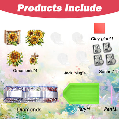 4pc Flower Animal DIY Diamond Painting Car Air Vent Clip Air Freshener for Adult