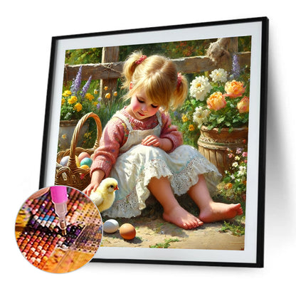 Cute Girl - Full Round Drill Diamond Painting 40*40CM