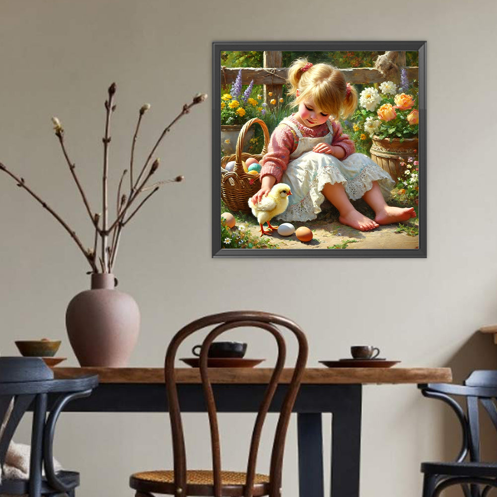 Cute Girl - Full Round Drill Diamond Painting 40*40CM