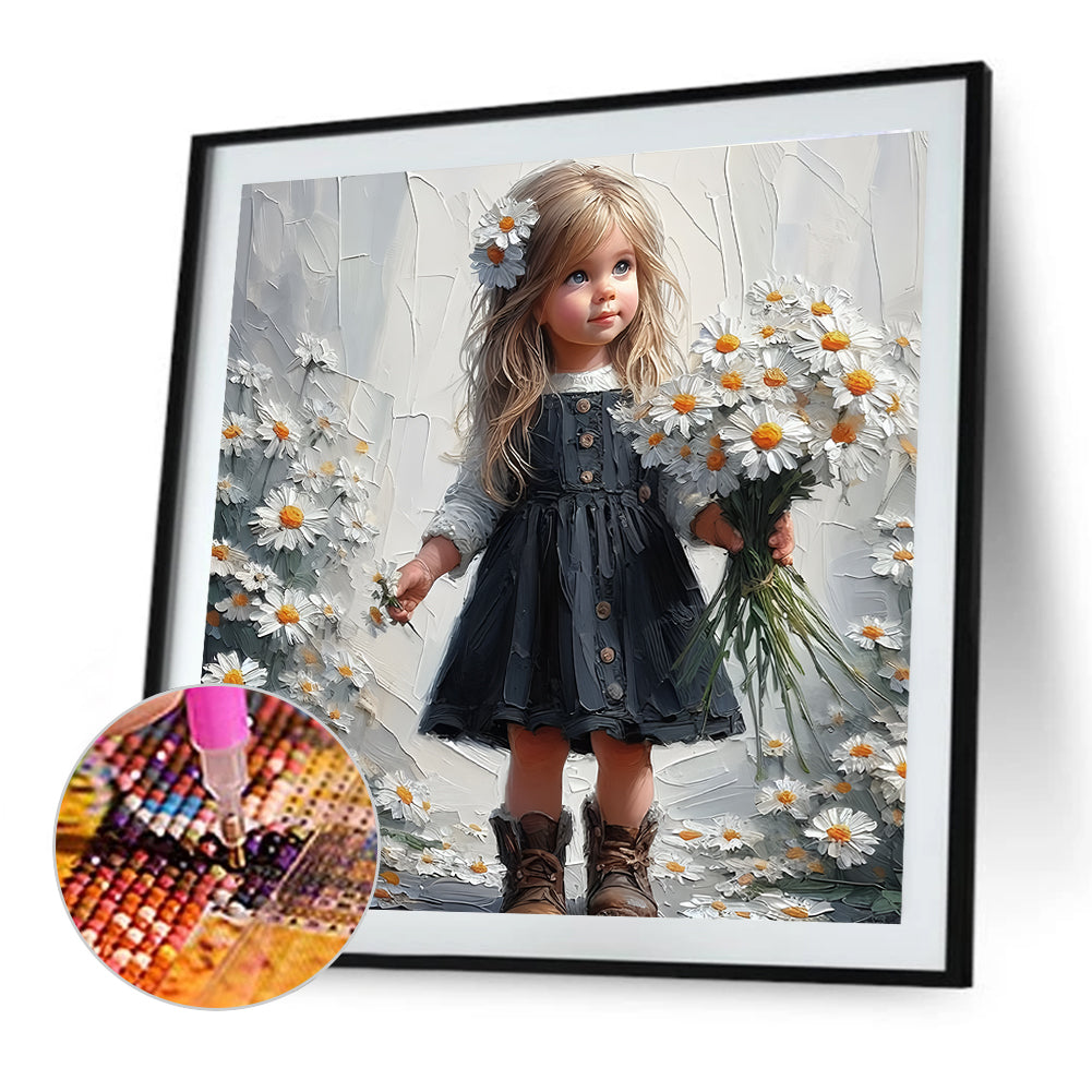 Cute Girl - Full Round Drill Diamond Painting 40*40CM